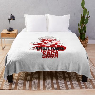 Red Black Art Vinland Saga Throw Blanket Official Vinland Saga Merch