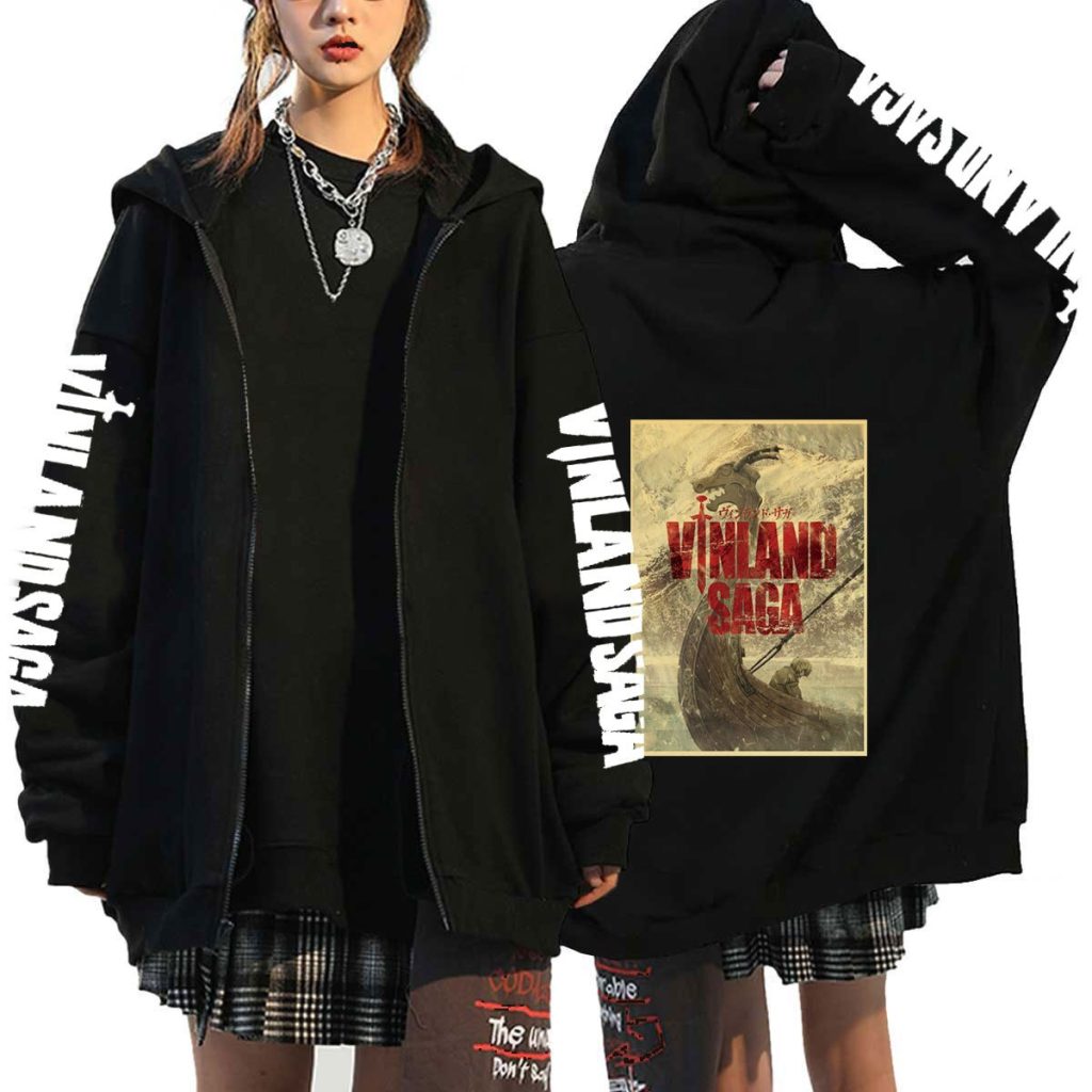 Anime Vinland Saga pattern Girl Boy Winter Thicken Jacket Top Coat Women Zip Dark Hiphop Gothic 2 - Vinland Saga Store