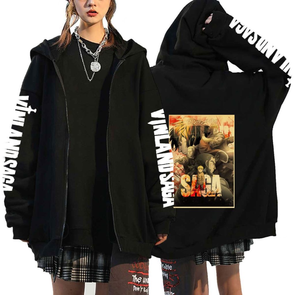 Anime Vinland Saga pattern Girl Boy Winter Thicken Jacket Top Coat Women Zip Dark Hiphop Gothic 3 - Vinland Saga Store