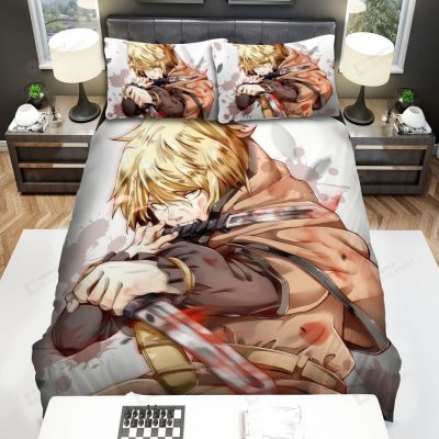 Vinland Saga Thorfinn Fighting With The Knife Bedding Set - Vinland Saga Store